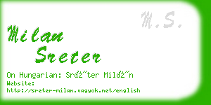 milan sreter business card